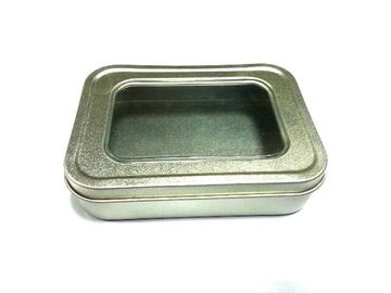 بطارية ساحة معدن القصدير حاوية مع بولي كلوريد الفينيل نافذة / تين صناديق، 109 * 79 * 25MM